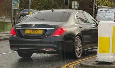 UK Number Plate 1 NTK on a 2017 Black Mercedes-Benz S-Class