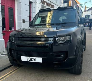 UK Number Plate 1 OCW on a 2021 Grey Land Rover Defender V8 Carpathian Ed A
