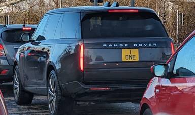 UK Number Plate 1 ONE on a 2022 Grey Land Rover Range Rover Autobiography Auto