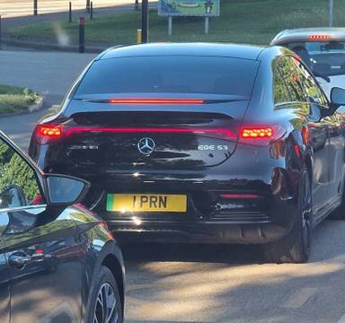 UK Number Plate 1 PRN on a 2024 Black Mercedes-Benz Amg Eqe 53 4matic+ Ed Midnight