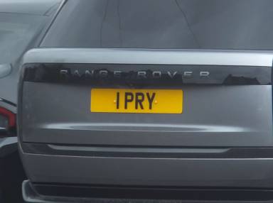UK Number Plate 1 PRY on a 2024 Grey Land Rover Range Rover Hse D Mhev Auto