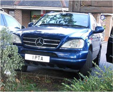 UK Number Plate 1 PTA on a 2012 Silver Mercedes-Benz ML