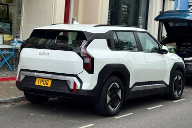 UK Number Plate 1 PUG on a 2026 White KIA Ev3 Air
