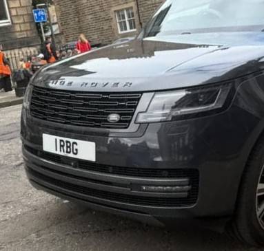 UK Number Plate 1 RBG on a 2024 Grey Land Rover Range Rover Autobio Phev Auto
