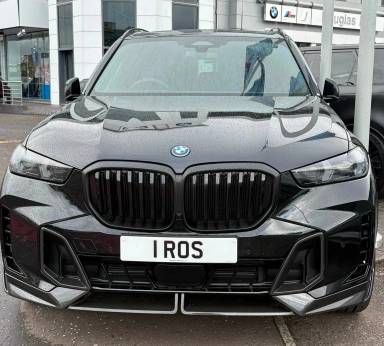 UK Number Plate 1 ROS on a 2026 Black BMW X5 Xdrive50e M Sport Auto