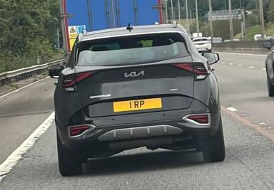 UK Number Plate 1 RP on a 2022 Grey KIA Sportage Gt-Line S Isg Hev A