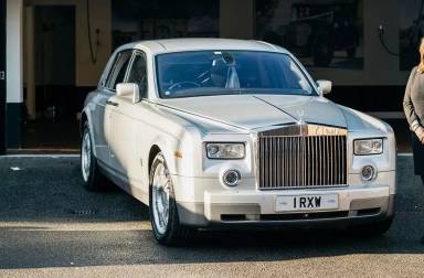 UK Number Plate 1 RXW on a 2005 Silver Rolls Royce Phantom