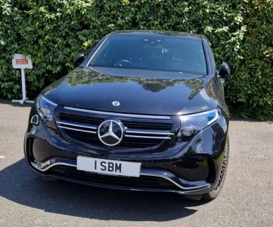 UK Number Plate 1 SBM on a 2023 Black Mercedes-Benz Eqc 400 Amg Line Premium + 4m