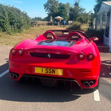 UK Number Plate 1 SSN on a RED Ferrari F430