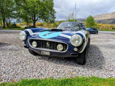 UK Number Plate 1 SWB on a 1966 Blue Ferrari 250gt Swb