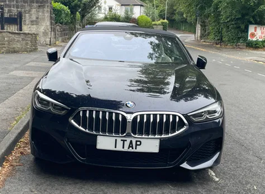 UK Number Plate 1 TAP on a 2020 Black BMW 840i Auto