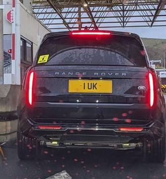 UK Number Plate 1 UK on a 2022 Black Land Rover Range Rover Autobio D Mhev A