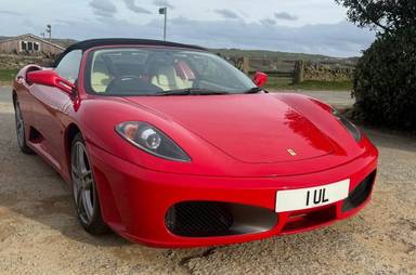 UK Number Plate 1 UL on a 2006 RED Ferrari F430