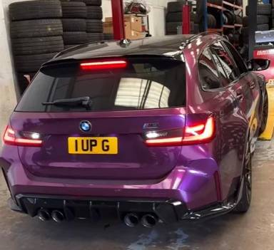UK Number Plate 1 UPG on a 2024 Grey BMW M3 Competition M Xdrive Auto