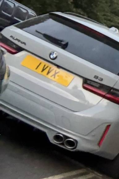 UK Number Plate 1 VVX on a 2024 Grey BMW Alpina