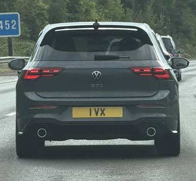 UK Number Plate 1 VX on a 2021 Grey Volkswagen X5