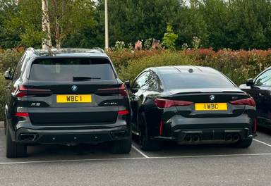 UK Number Plate 1 WBC on a 2025 Black BMW M4 Competition M Xdrive Auto