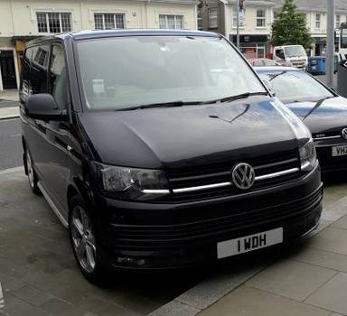 UK Number Plate 1 WDH on a 2017 Black Volkswagen Transporter
