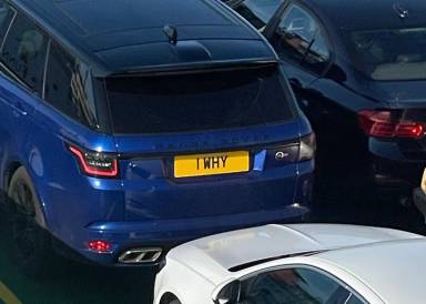 UK Number Plate 1 WHY on a 2022 Blue Land Rover Range Rover Sport