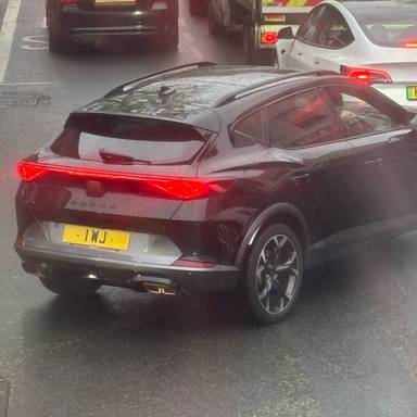 UK Number Plate 1 WJ on a 2024 Black Cupra Formentor Vz2 Phev S-A