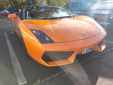 UK Number Plate 1 XPM on a 2009 Orange Lamborghini