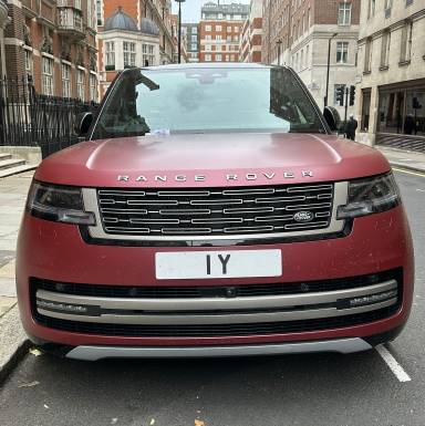 UK Number Plate 1 Y on a 2024 RED Land Rover Range Rover Autobio Mhev Auto