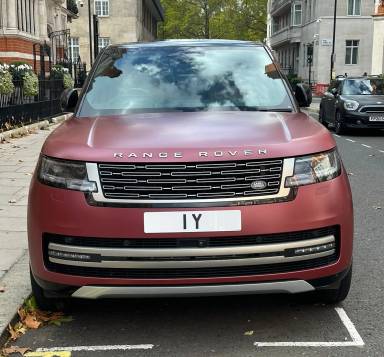 UK Number Plate 1 Y on a 2024 RED Land Rover Range Rover Autobio Mhev Auto