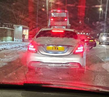 UK Number Plate 1 YA on a 2018 Silver Mercedes-Benz S-Class