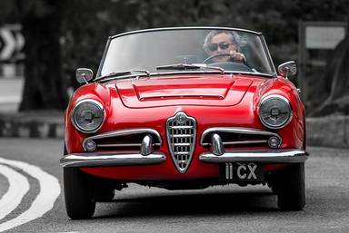 UK Number Plate 11 CX on a 1965 RED Alfa Romeo Giulia