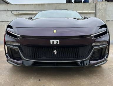 UK Number Plate 11 D on a 2025 Purple Ferrari Continental