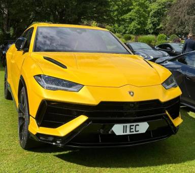 UK Number Plate 11 EC on a 2024 Yellow Lamborghini Urus V8 S Auto