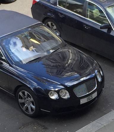 UK Number Plate 11 GS on a 2006 Blue Bentley Continental