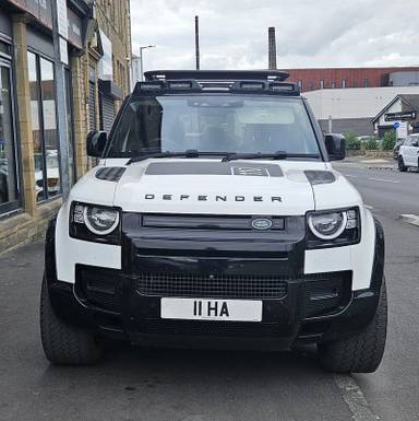 UK Number Plate 11 HA on a 2020 White Land Rover Defender S D Auto