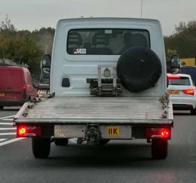 UK Number Plate 11 K on a 2016 White Iveco Daily