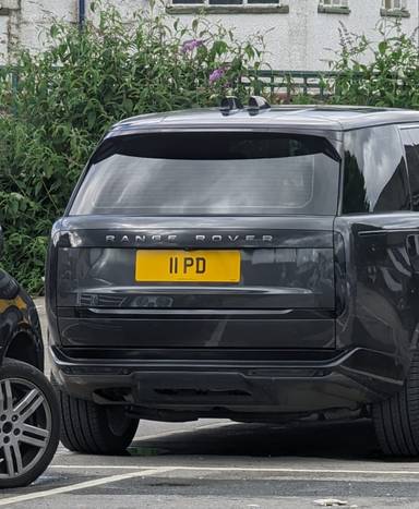 UK Number Plate 11 PD on a 2022 Grey Land Rover Range Rover Hse D Mhev Auto