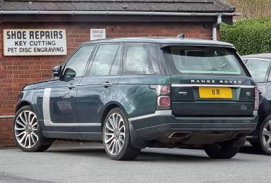 UK Number Plate 11 R on a 2020 Green Land Rover Range Rover Autobiography Auto