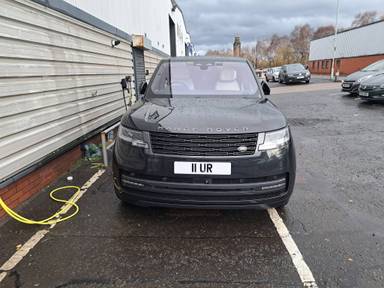 UK Number Plate 11 UR on a 2022 Black Land Rover Range Rover First Edition Auto