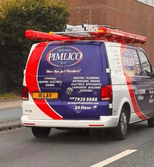 111 LAV number plate – Pimlico Plumbers