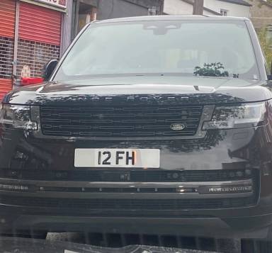 UK Number Plate 12 FH on a 2022 Black Land Rover Range Rover Hse D Mhev Auto
