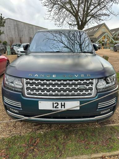 UK Number Plate 12 H on a 2017 Blue Land Rover Range Rover