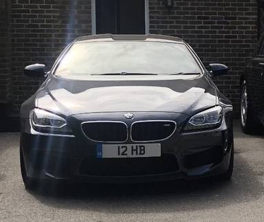 UK Number Plate 12 HB on a 2014 Grey BMW M6