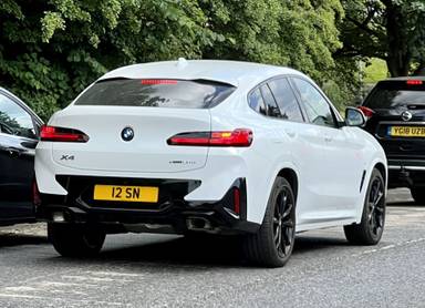 UK Number Plate 12 SN on a 2021 White BMW X4 Xdrive20d M Sport Mhev Auto