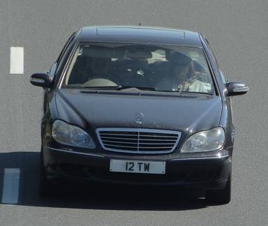 UK Number Plate 12 TW on a 2003 Blue Mercedes S-Class