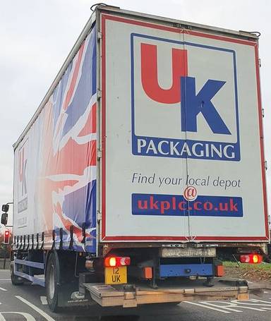 UK Number Plate 12 UK on a 2024 White Mercedes-Benz Actros