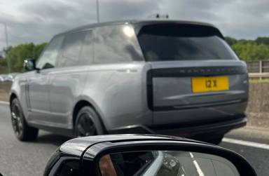 UK Number Plate 12 X on a 2022 Grey Land Rover Range Rover Hse D Mhev Auto