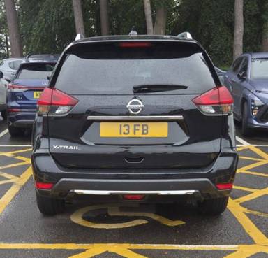 UK Number Plate 13 FB on a 2020 Black Nissan X-Trail