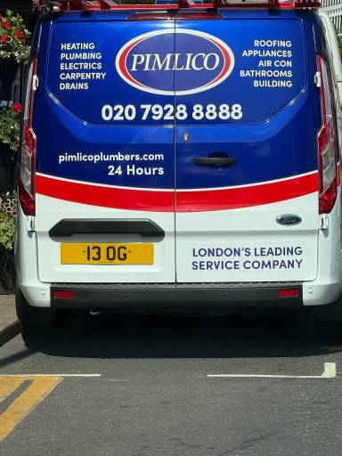 UK Number Plate 13 OG on a 2022 White Ford Transit Custom 280 Trend Eblue