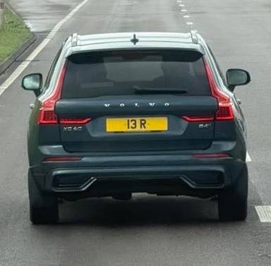 UK Number Plate 13 R on a 2024 Blue Volvo Xc60 + B4 Mhev Awd Auto