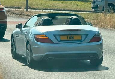 UK Number Plate 14 M on a 2013 Silver Mercedes-Benz 911