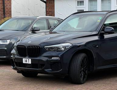 UK Number Plate 14 T on a 2021 Black BMW X5 Xdrive45e M Sport Auto